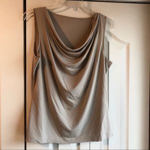 Beige cowl neck top